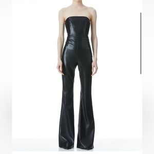Alice + Olivia Lavera Vegan Leather Jumpsuit
